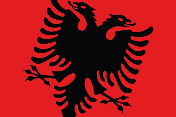 Albanien-Flagge. Nahaufnahme. — Stockfoto