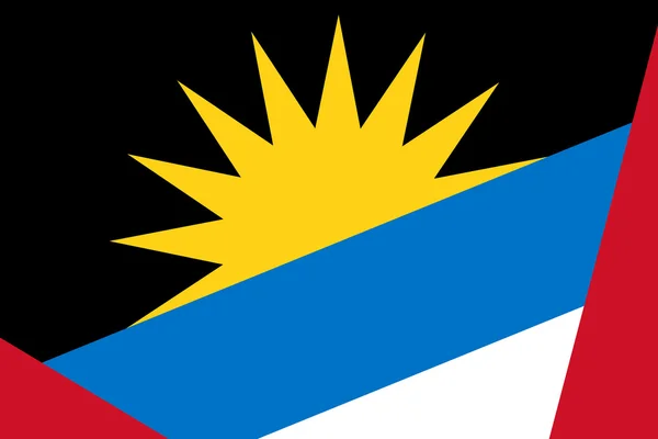 Antigua and Barbuda Flag. Close up. — Stock Photo, Image