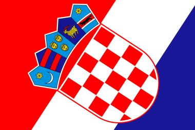 Hırvatistan bayrağı. yakın çekim.