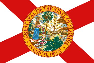 Florida Devlet bayrağı. yakın çekim.