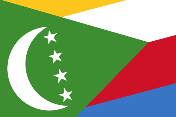 Bandera de Comoras. De cerca. . — Foto de Stock