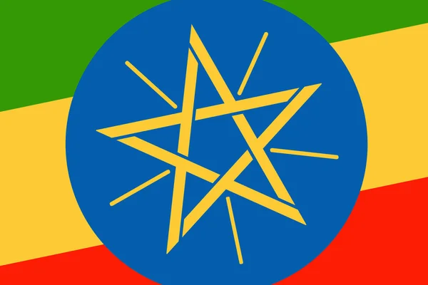 Etiopien flagga. närbild. — Stockfoto