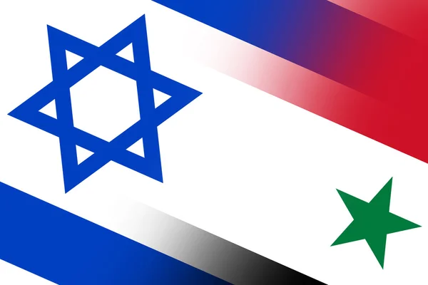 Vlag van Israël en Syrië. Close-up. — Stockfoto