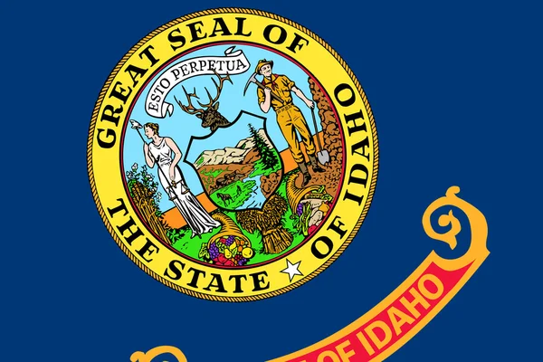 Idaho Staatsflagge. Nahaufnahme. — Stockfoto