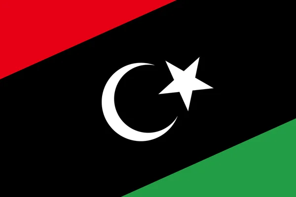 Vlag van Libië. Close-up. — Stockfoto