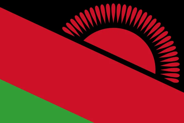 Le drapeau du Malawi. Gros plan . — Photo