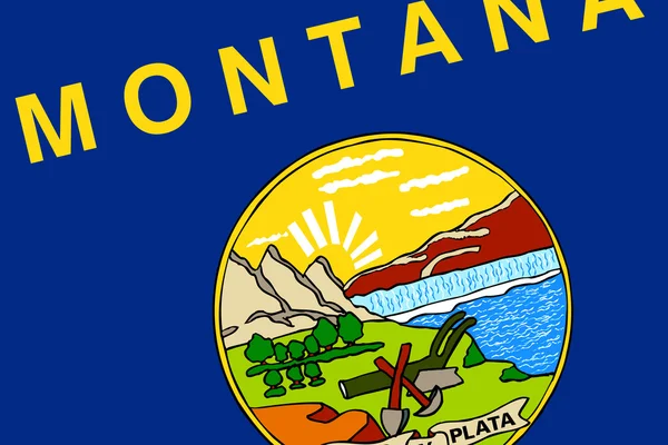 Die Flagge des Bundesstaates Montana. Nahaufnahme. — Stockfoto