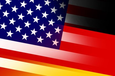 ABD ve Almanya bayrağı. yakın çekim.