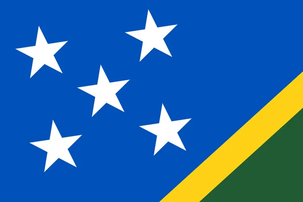 Vlajka Šalamounových ostrovů. zblízka. — Stock fotografie
