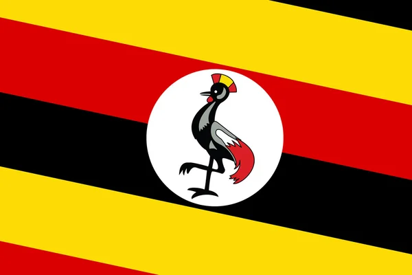 Vlag van Oeganda. Close-up. — Stockfoto
