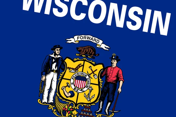 Wisconsin vlag. Close-up. — Stockfoto