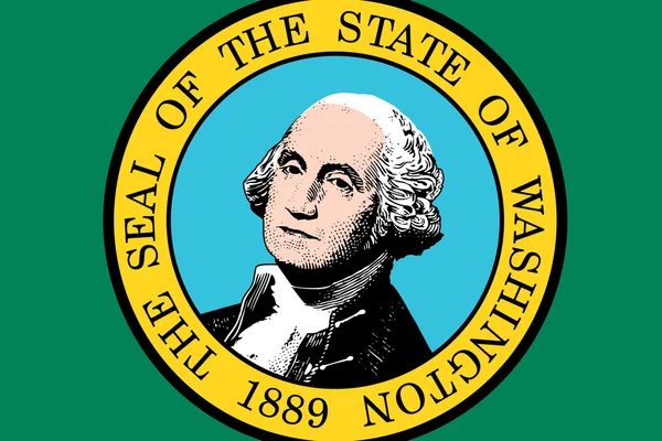 Washington State Flag. Close up. — Stock Photo, Image