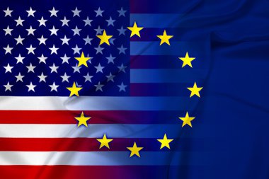 Amerika Birleşik Devletleri ve Avrupa Birliği bayrağı sallayarak
