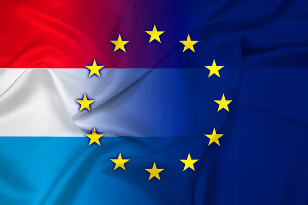 Drapeau du Luxembourg et de l'Union européenne — Photo