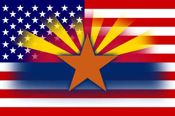 VS en Arizona State vlag — Stockfoto