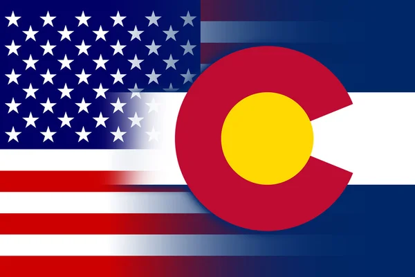 USA and Colorado State Flag — Stock Photo, Image