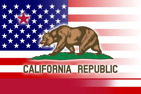 Bandiera di Stato USA e California — Foto Stock