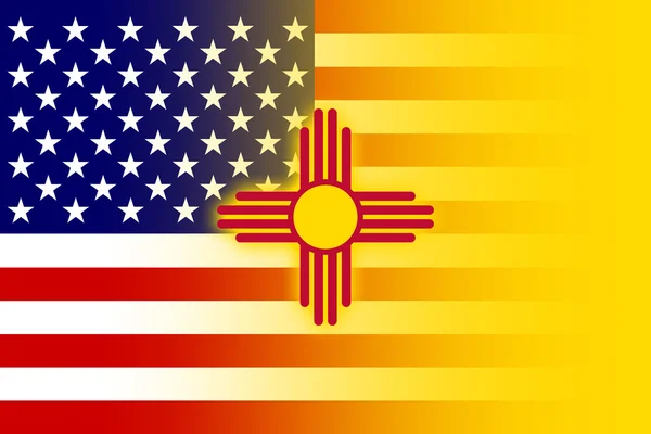 USA and New Mexico State Flag