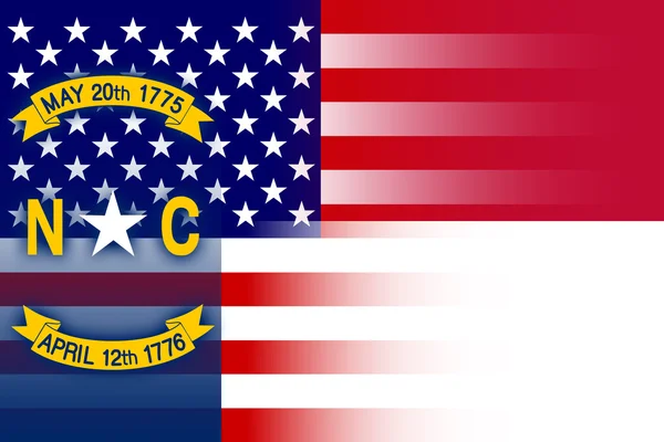Флаг США и Северной Каролины — стоковое фото