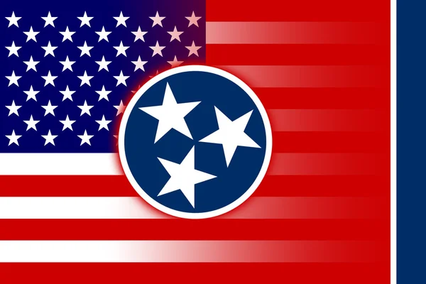 USA und Tenessee Staatsflagge — Stockfoto
