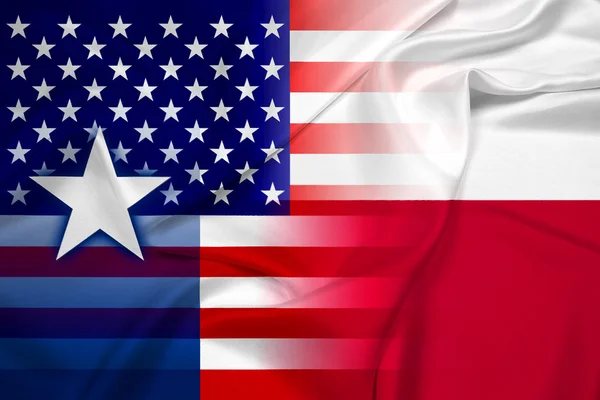 Waving USA and Texas State Flag — Stock Photo, Image