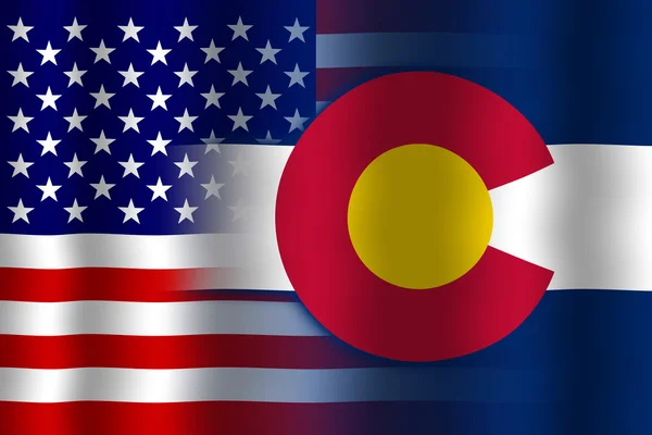 Waving USA and Colorado State Flag — Stock Photo, Image