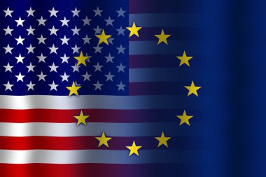 Amerika Birleşik Devletleri ve Avrupa Birliği bayrağı sallayarak