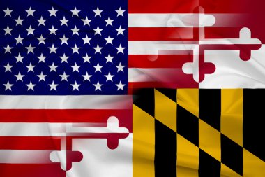 Dalgalanan ABD ve Maryland Devlet bayrağı