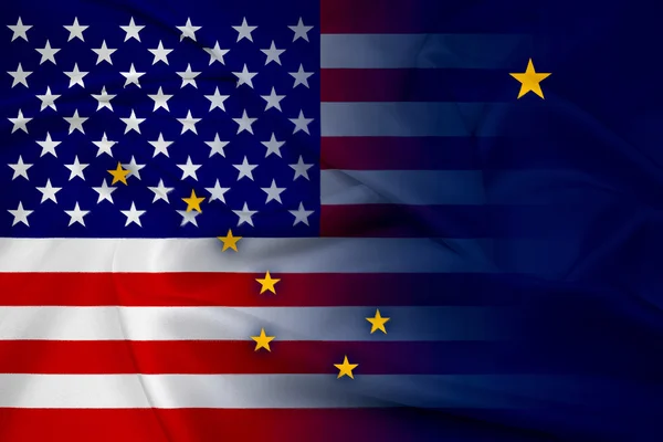 Waving USA and Alaska State Flag — Stock Photo, Image