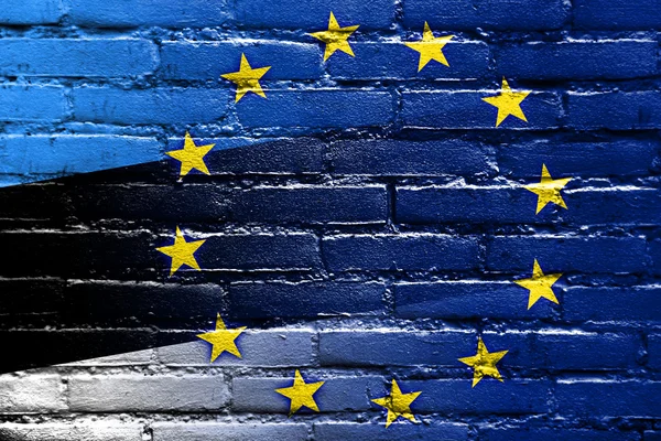 Estonia and European Union Flag painted on brick wall — Stock Photo, Image