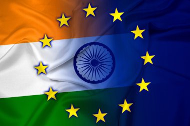 Türkiye ve Avrupa Birliği bayrağı sallayarak