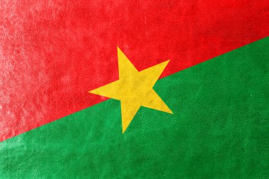 Burkina faso bayrak deri dokusu üzerinde boyalı