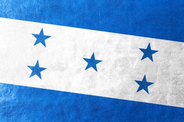 deri dokusu üzerinde boyalı honduras bayrağı