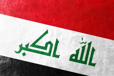 deri dokusu üzerinde boyalı Irak bayrağı