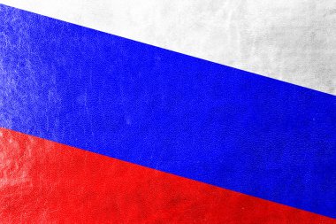 Rusya bayrağı deri dokuya boyanmış