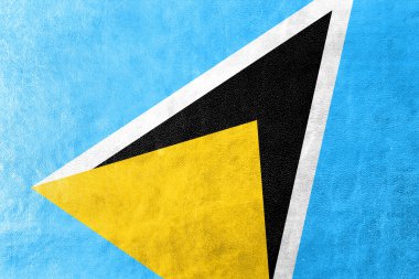 Saint lucia bayrak deri dokusu üzerinde boyalı
