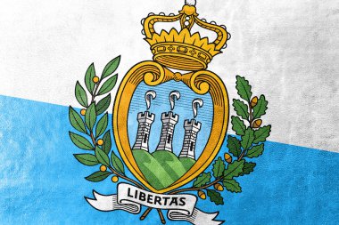 deri dokusu üzerinde boya san marino bayrağı