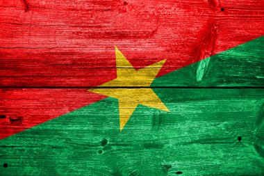 Burkina faso bayrağı eski ahşap tahta dokusu üzerinde boyalı