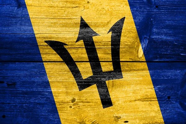 Bandiera Barbados dipinta su legno vecchio — Foto Stock