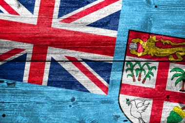 eski ahşap tahta dokusu üzerinde boyalı fiji bayrağı