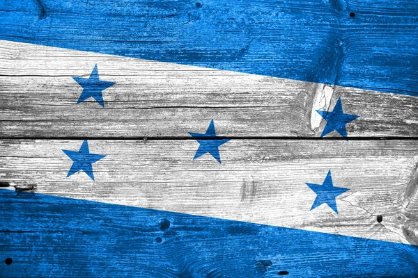 Honduras Drapeau peint sur une vieille planche de bois — Photo