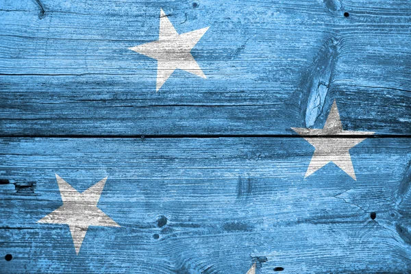 Micronesia Bandiera dipinta su legno vecchio — Foto Stock
