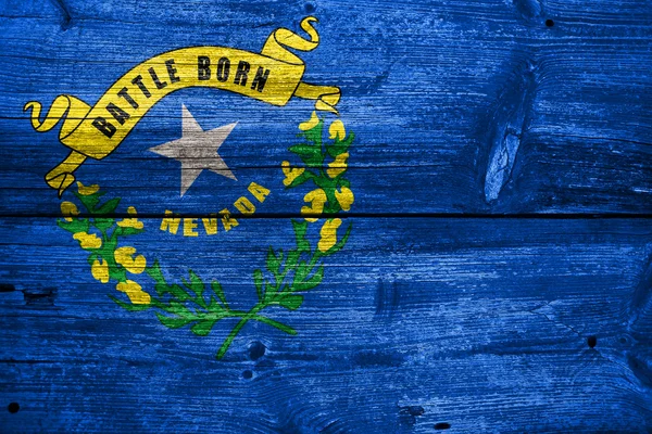 Nevada State Flag painted on old wood plank texture — Stock Photo, Image