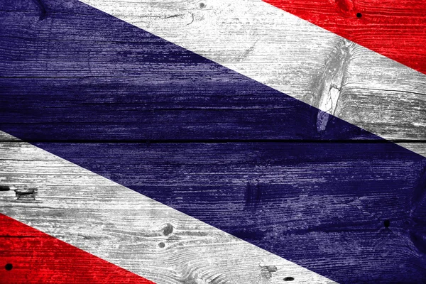 Bandera de Tailandia pintada sobre fondo de madera vieja — Foto de Stock