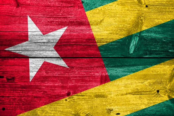 Σημαία του Τόγκο ζωγραφισμένο σε παλιά ξύλινη σανίδα υφή — Φωτογραφία Αρχείου