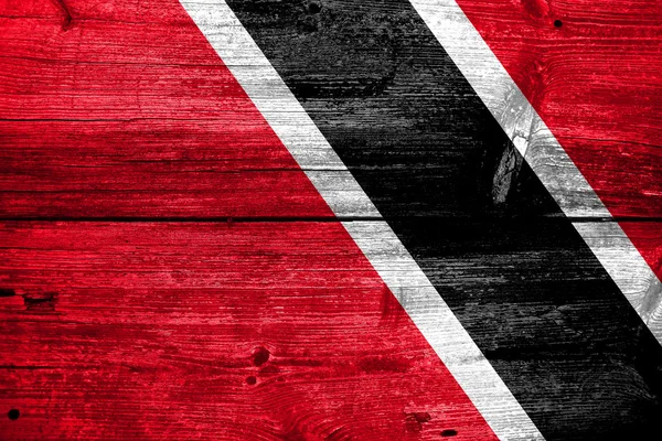 Trinidad ve tobago bayrağı eski ahşap tahta dokusu üzerinde boyalı