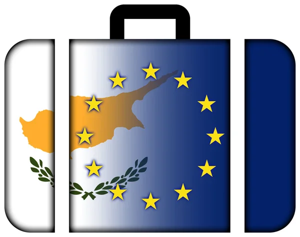 キプロスと欧州連合の旗のスーツケース — ストック写真