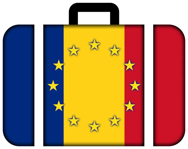 루마니아와 유럽 연합 깃발 가방 — 스톡 사진