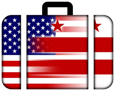 ABD ve Washington Dc bayrağı ile bavul