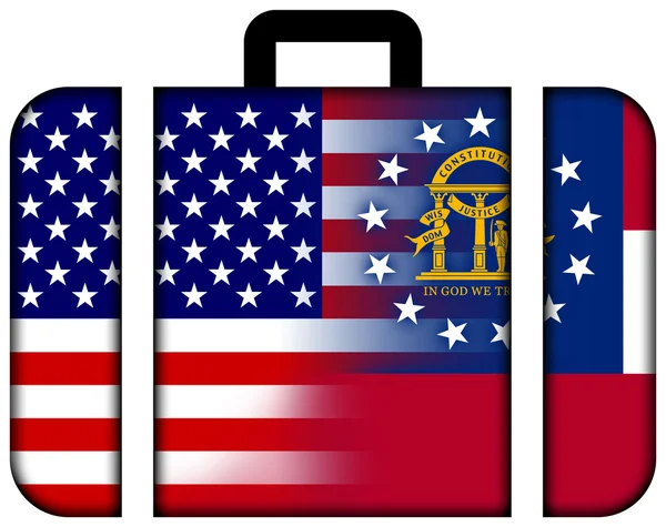 Koffer mit USA und Georgien-Flagge — Stockfoto